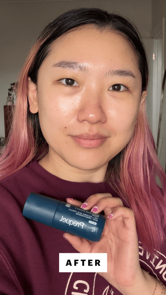 Han after applying the Prequel LucentC Vitamin C Serum